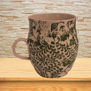 Anthropologie  Homegrown Letter N Green Floral Print  Coffee-Tea Mug